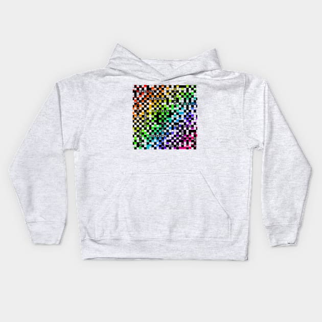 Checkers rainbow Kids Hoodie by EwwGerms